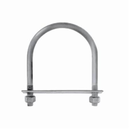 Chicago Hardware Round U-Bolt, 7/8"-9, 12-7/8 in Wd, 12-7/8 in Ht, Hot Dipped Galvanized Low Carbon Steel 53128 3